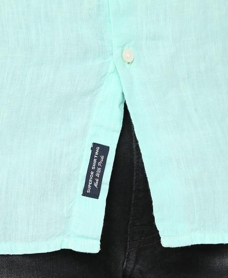 STUDIOS CASUAL LINEN S/S MEN'S GREEN SHIRT