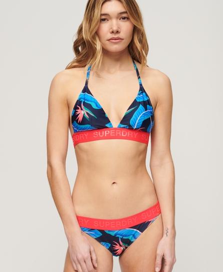 LOGO TRIANGLE WOMEN'S BLUE BIKINI TOP