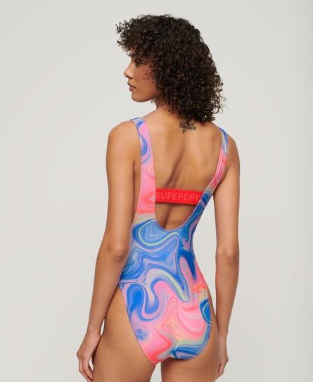 PRINT SCOOP BACK WOMEN'S MULTI SWIMSUIT