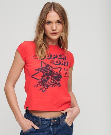 VINTAGE ROLLER DISCO WOMEN'S RED T-SHIRT