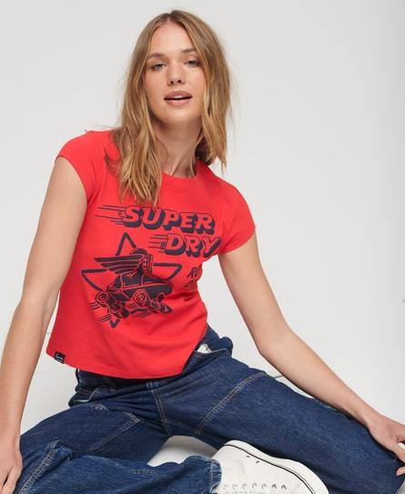 VINTAGE ROLLER DISCO WOMEN'S RED T-SHIRT