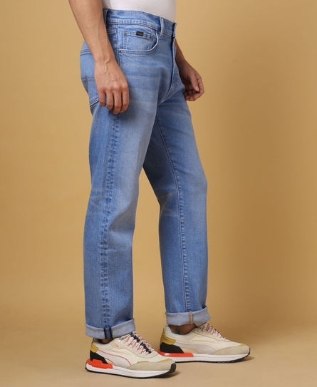 NARUTO STRAIGHT WHISKERED FADED LIGHT BLUE JEANS