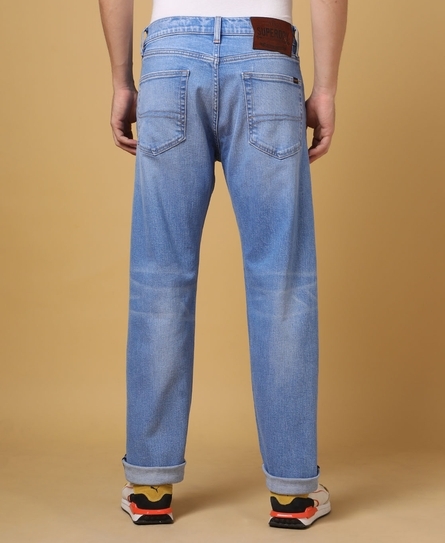 NARUTO STRAIGHT WHISKERED FADED LIGHT BLUE JEANS