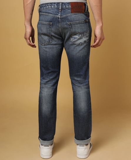 OSAKA SLIM COMFORT WHISKERED MID BLUE JEANS