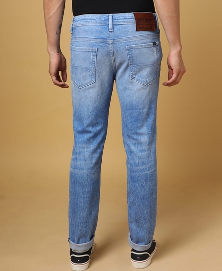 TOKYO SLIM FADED DISTRESSED BLUE JEANS