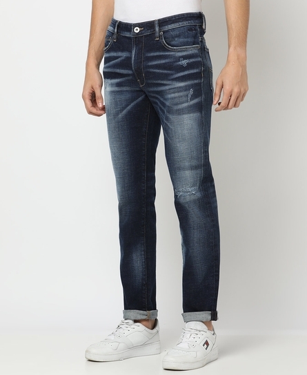 TOKYO SLIM DISTRESSED BLUE JEANS