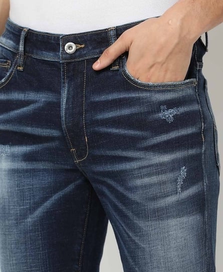 TOKYO SLIM DISTRESSED BLUE JEANS