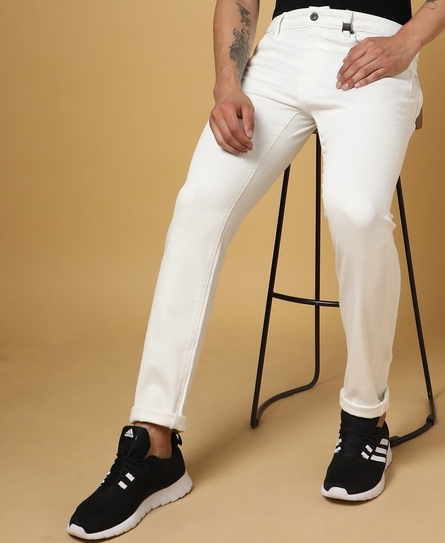 TOKYO SLIM DISTRESSED WHITE JEANS