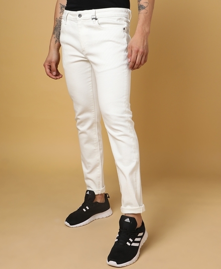 TOKYO SLIM DISTRESSED WHITE JEANS