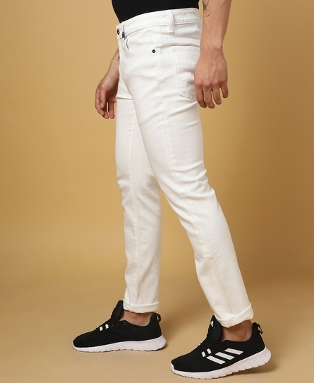 TOKYO SLIM DISTRESSED WHITE JEANS