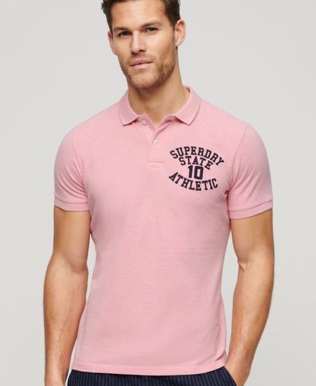 APPLIQUE CLASSIC FIT MEN'S PINK POLO