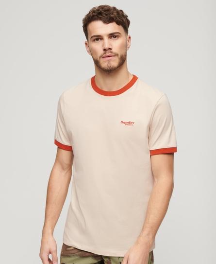 ESSENTIAL LOGO RINGER MEN'S BEIGE T-SHIRT