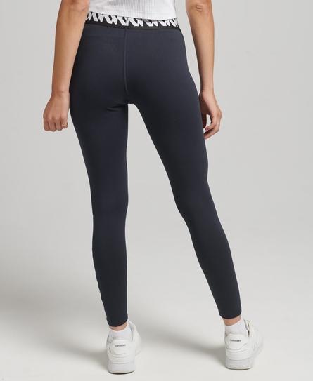 CODE CORE WOMEN'S BLUE  ELASTIC HW LEGGINGS