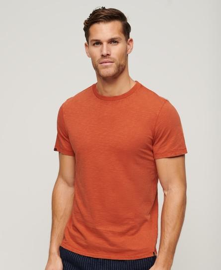 CREW NECK SLUB SS T-SHIRT MEN'S ORANGE T-SHIRT