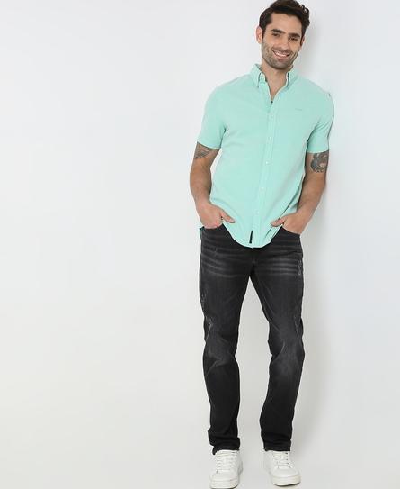 S/S Classic Oxford  MEN'S GREEN SHIRT