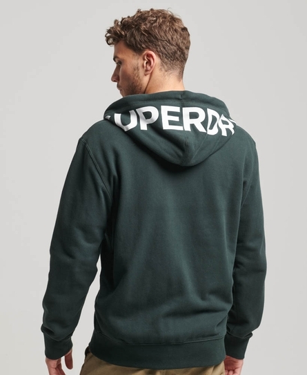 SPORTSWEAR LOGO LOOSE MEN'S GREEN ZIP HOOD