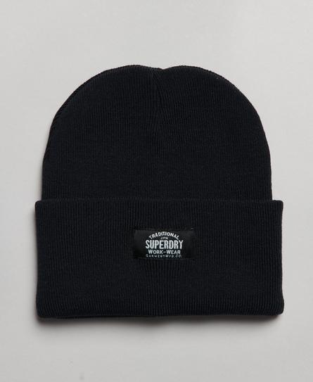 CLASSIC KNITTED UNISEX BLACK BEANIE HAT