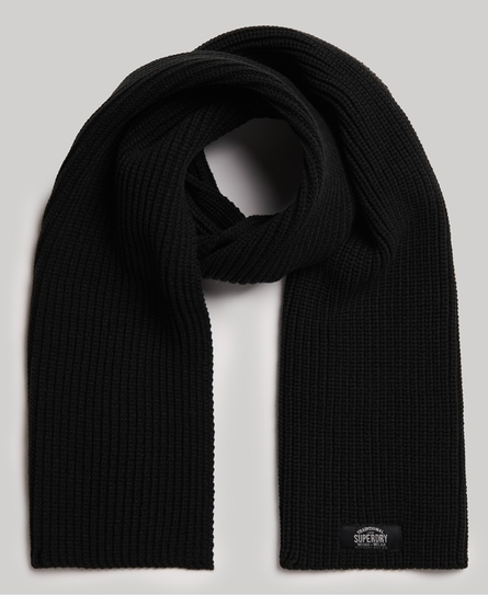 CLASSIC KNITTED WOMEN'S BLACK SCARF
