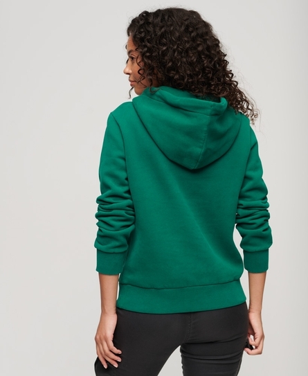 COLLEGE SCRIPTED GRAPHIC WOMEN'S GREEN HOOD