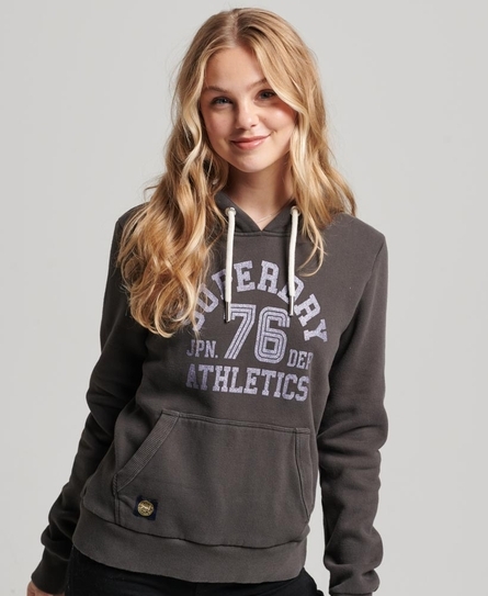 COLLEGE SCRIPTED GRAPHIC WOMEN'S BLACK HOOD