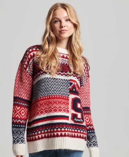 MIX PATTERN KNIT WOMEN'S MULTI JUMPER