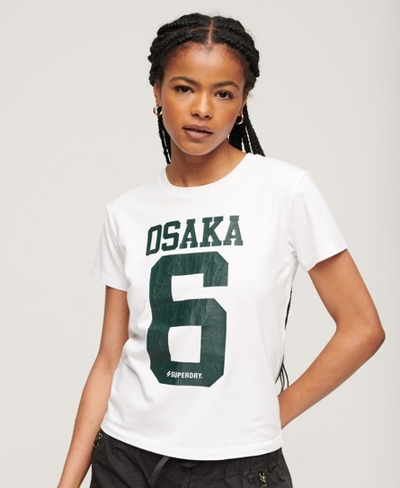 OSAKA GRAPHIC SS FITTED WOMEN'S WHITE T-SHIRT