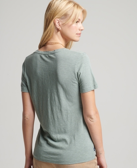 STUDIOS POCKET V NECK WOMEN'S GREY T-SHIRT