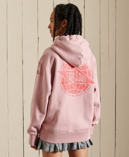 BOHO GRAPHIC OVERSIZED WOMEN'S PINK HOODIE