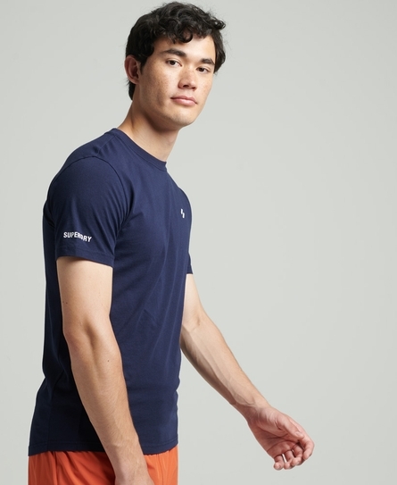 ORGANIC COTTON CORE LOOSE SHORT SLEEVE MEN'S BLUE SPORT TEE