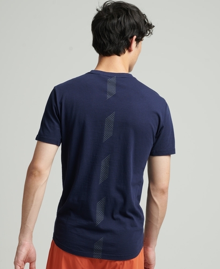 ORGANIC COTTON CORE LOOSE SHORT SLEEVE MEN'S BLUE SPORT TEE