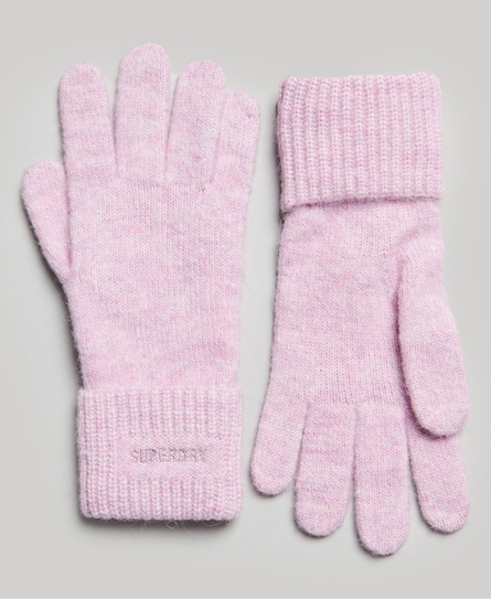 ESSENTIAL RIBBED WOMEN'S PINK GLOVES