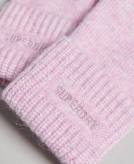 ESSENTIAL RIBBED WOMEN'S PINK GLOVES