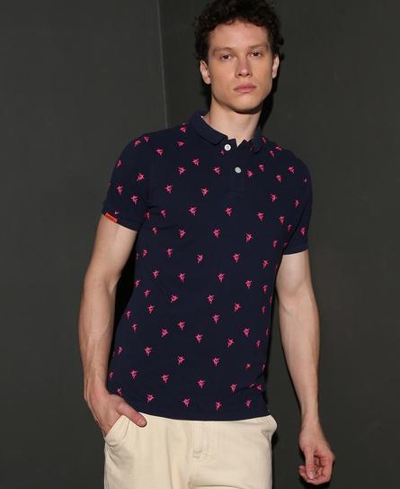 CLASSIC AOP PIQUE S/S MEN'S BLUE POLO