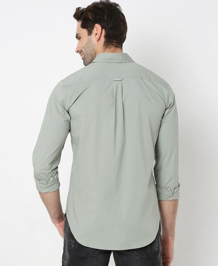 PREMIUM STRETCH L/S MEN'S GREEN SHIRT