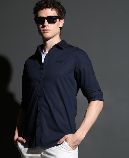 PREMIUM STRETCH L/S MEN'S BLUE SHIRT