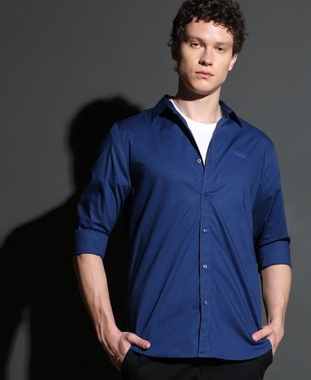 PREMIUM STRETCH L/S MEN'S BLUE SHIRT