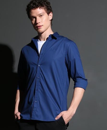 PREMIUM STRETCH L/S MEN'S BLUE SHIRT