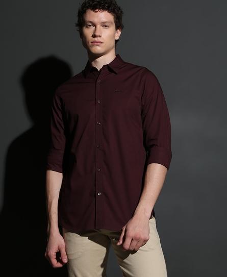 PREMIUM STRETCH L/S MEN'S BURGUNDY SHIRT